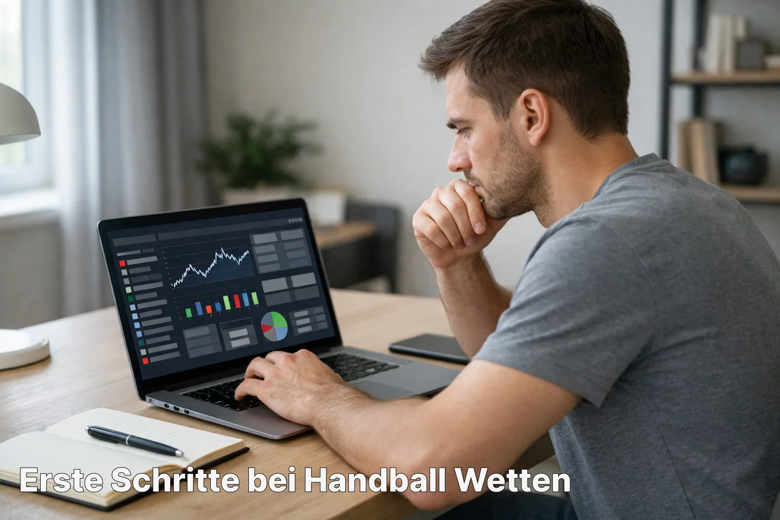 Person analysiert Sportwetten-Daten am Laptop